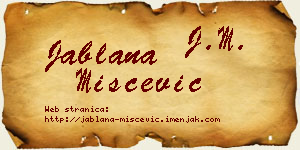 Jablana Miščević vizit kartica